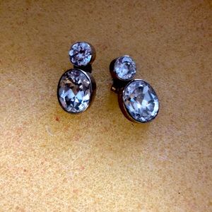 Silver and Rhinestone post earrings